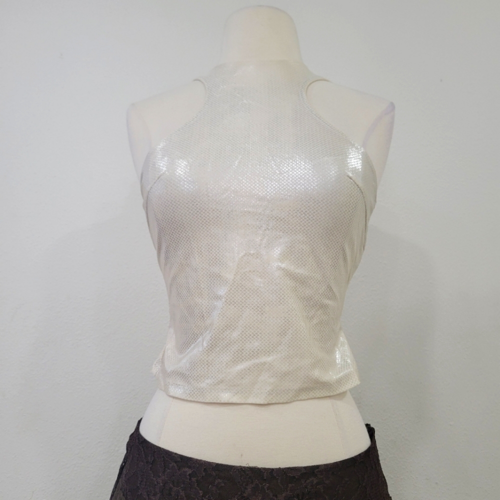 Shimmering White Halter Top